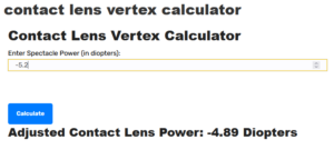 Contact Lens Vertex Calculator