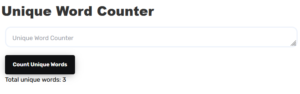 Unique Word Counter