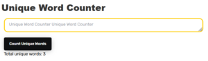 Unique Word Counter