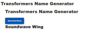 Transformers Name Generator