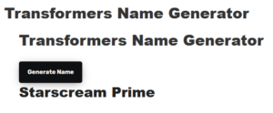 Transformers Name Generator